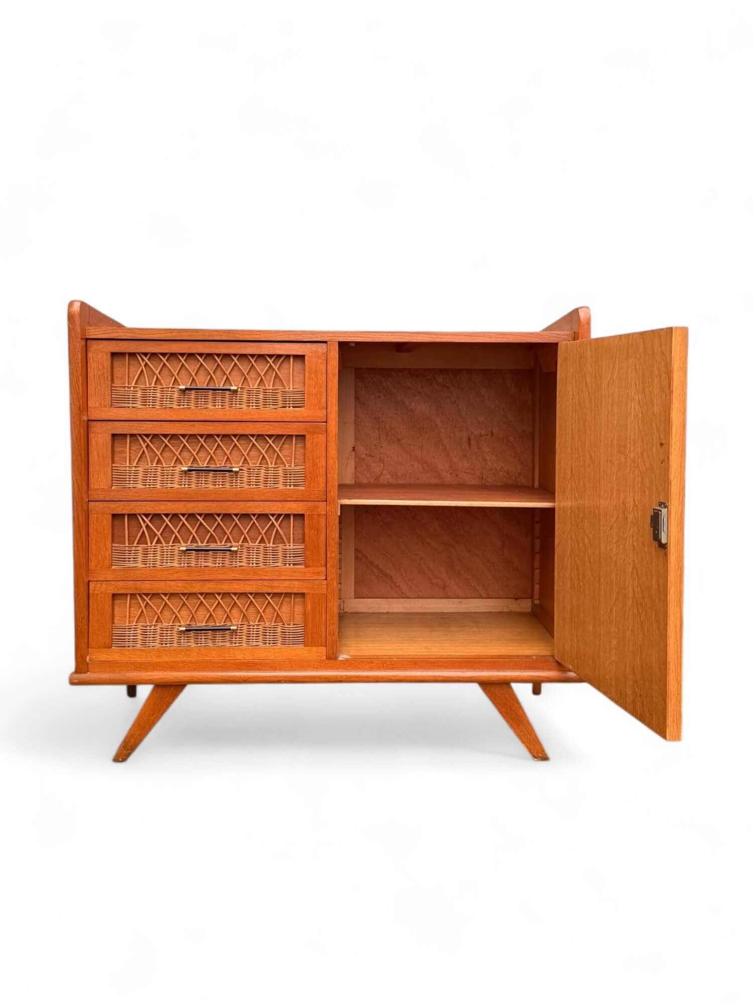 Vintage rattan sideboard