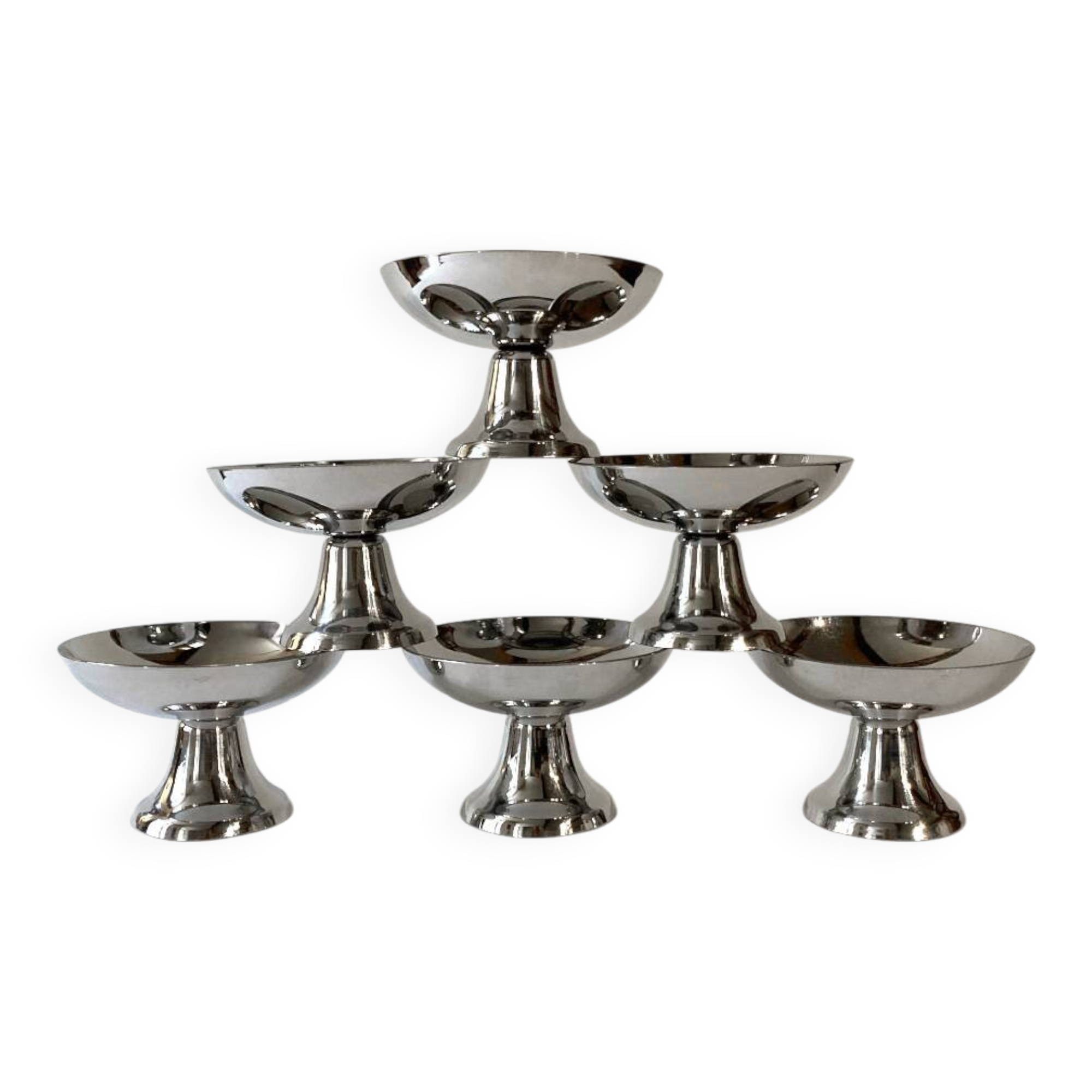 Ensemble de 6 coupes à glace en Inox Guy Degrenne