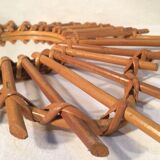 Mirror vintage rattan guitar - 70s - 76x37cm