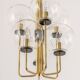 Superb brass suspension in Sciolari style, Germany, 1970s.