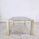 Vintage coffee table 1970s brushed metal smoked glass