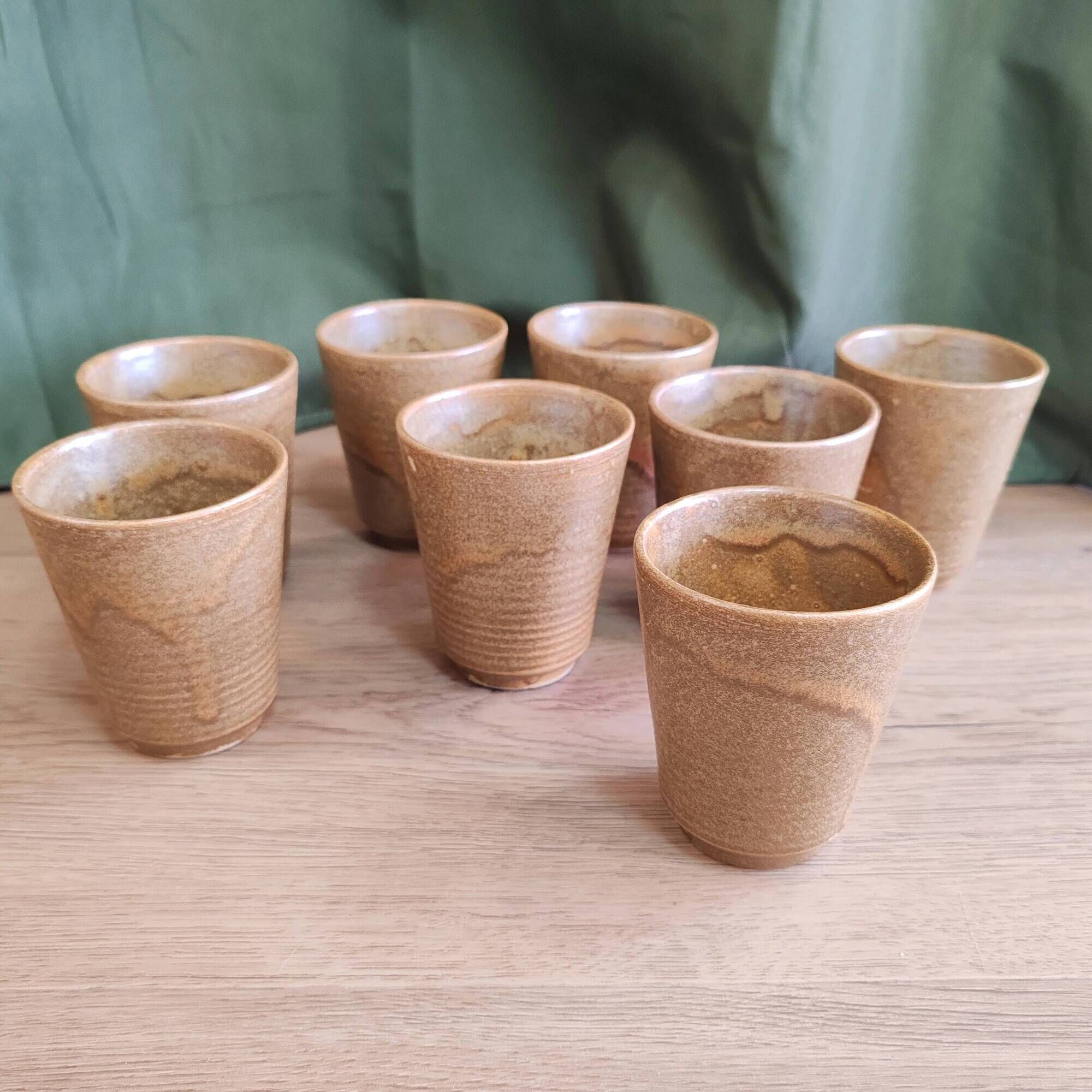 Four stoneware glasses "Digoin"