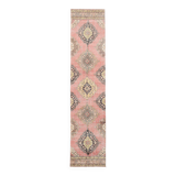 3x12 Soft Pastel Pink Turkish Runner Rug, 85x383Cm SK 5659