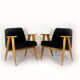 Ensemble de fauteuils modèle 366 de Józef Chierowski, Pologne, années 1960