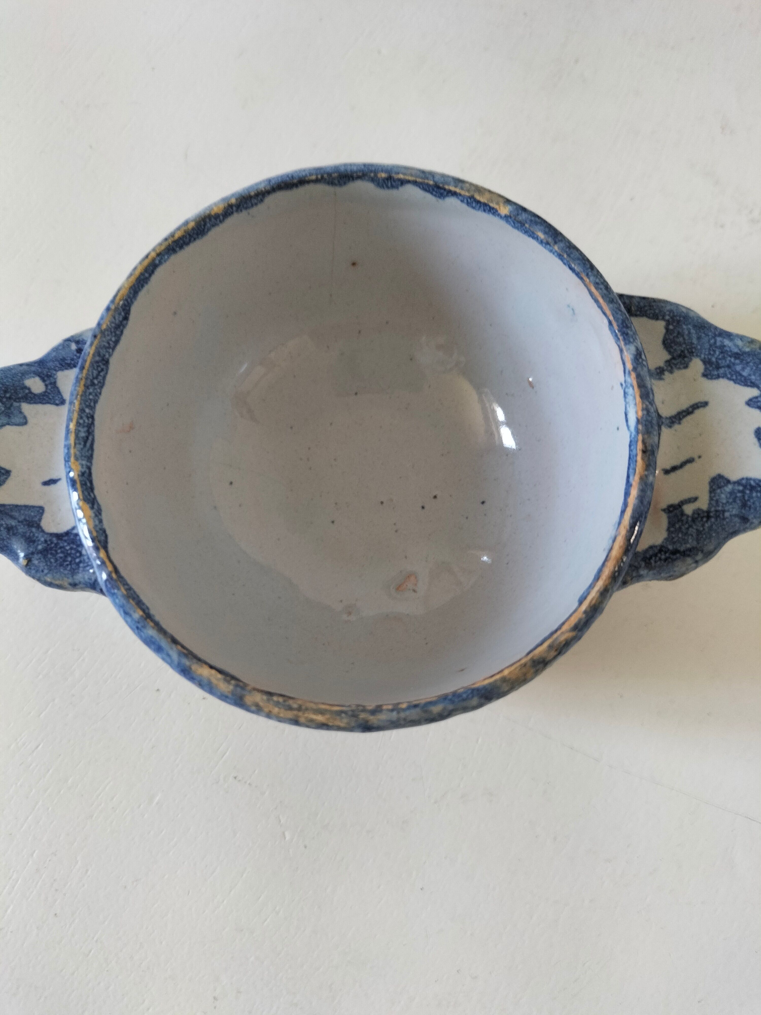 5 mini earthenware bowls from Charolles decorated with a village and rooster.