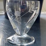 Duo of engraved glass water glasses
