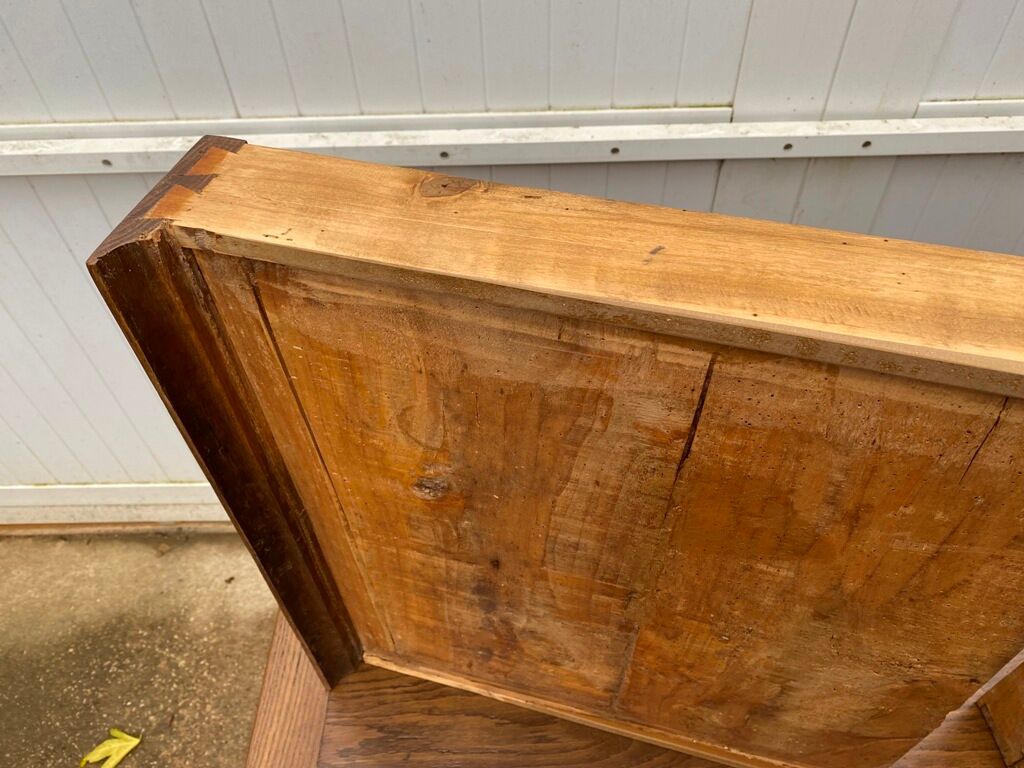 Solid oak dining farmhouse table with 2 drawers 1950 135x75x72cm