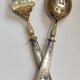 Old sweet dessert service 4 pieces silver embossed minerva hallmark