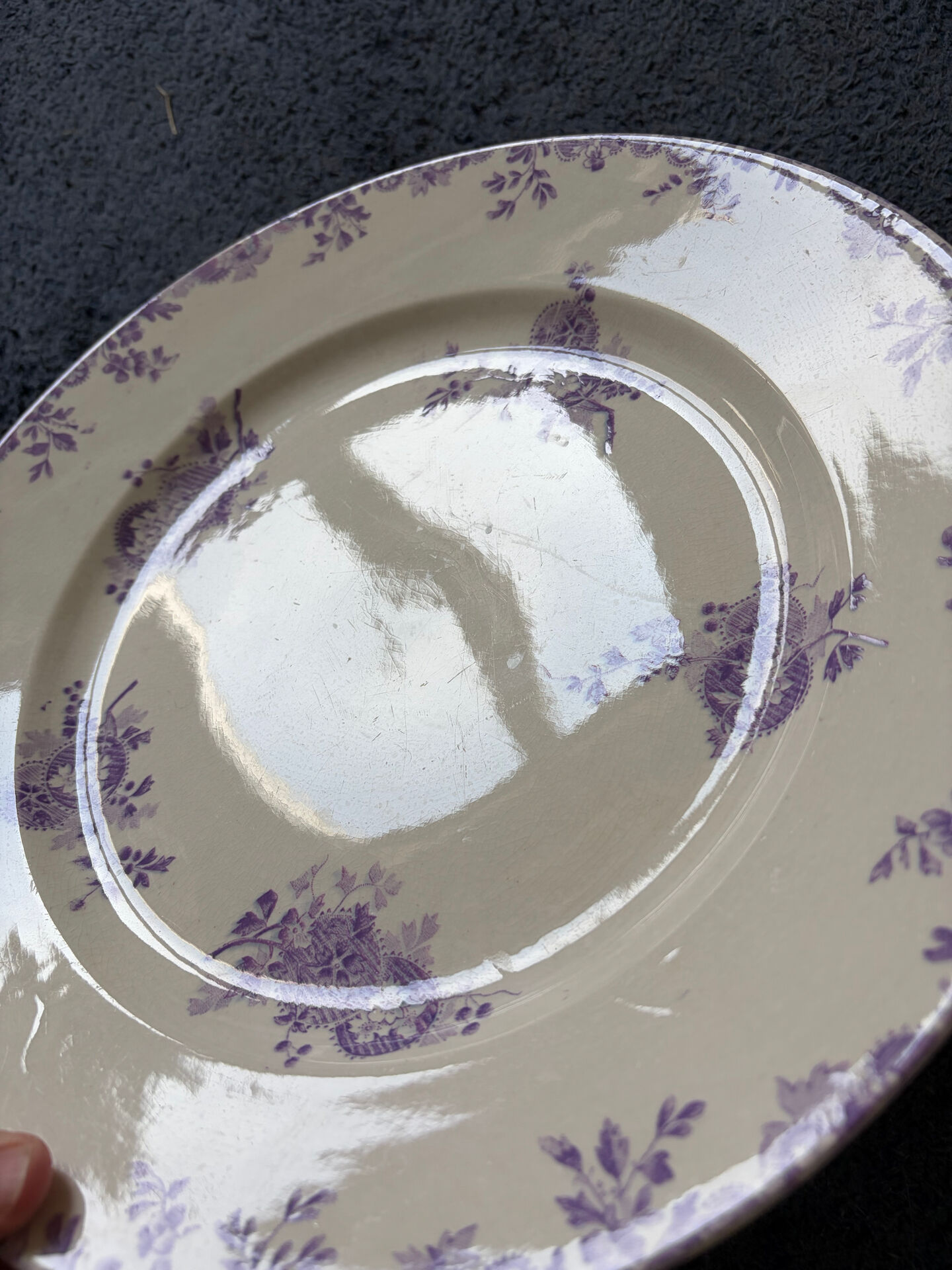 Large round plate from Longwy ironstone