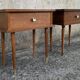 Paire de tables de nuit bois, vintage, années 60