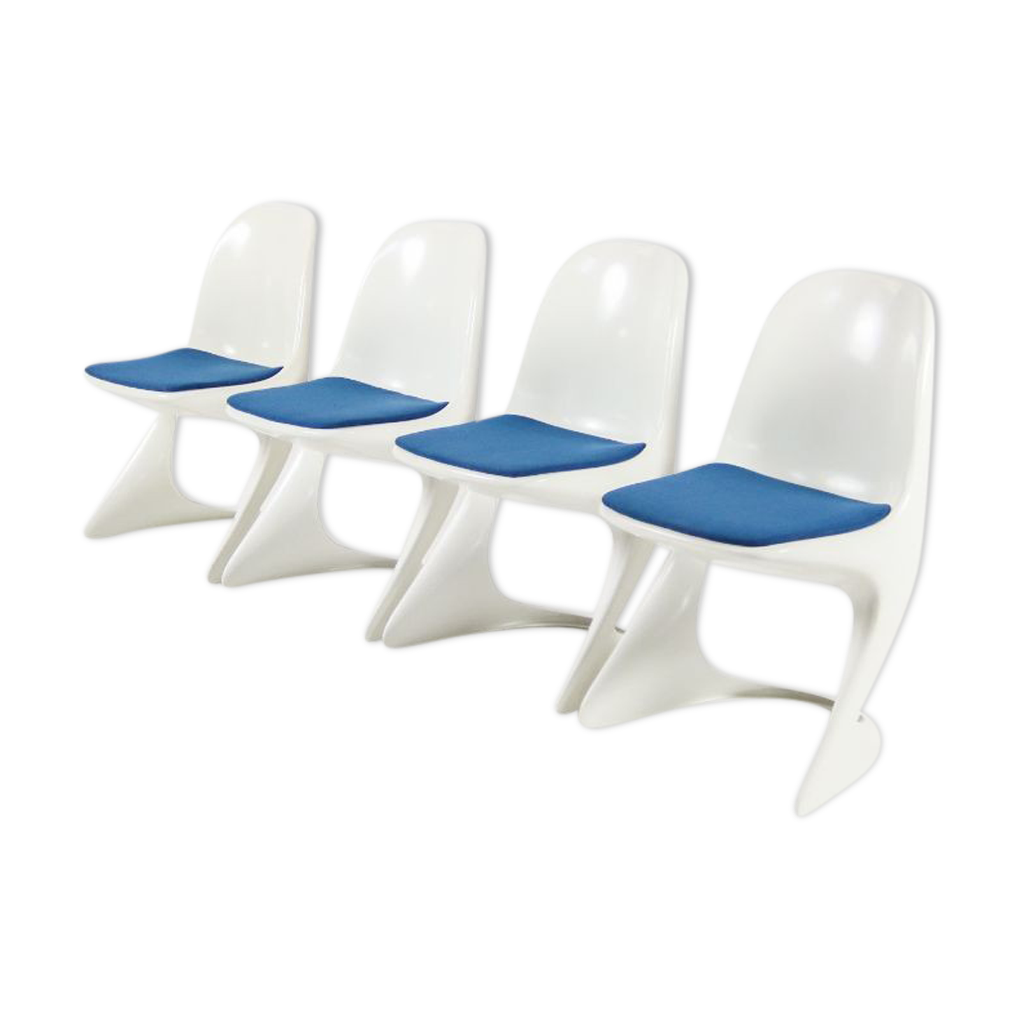 Set of 4 Space Age Casalino dining chairs by Alexander begge for Casala