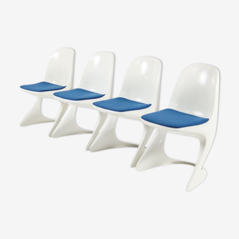 Set of 4 Space Age Casalino dining chairs by Alexander begge for Casala
