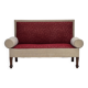 1950s, Danish sofa-daybed, red/beige furniture wool, ash wood legs.