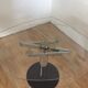 Groove extendable design dining table in tempered glass and chromed steel