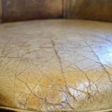 Vintage sheep leather 2 seater sofa with patina
