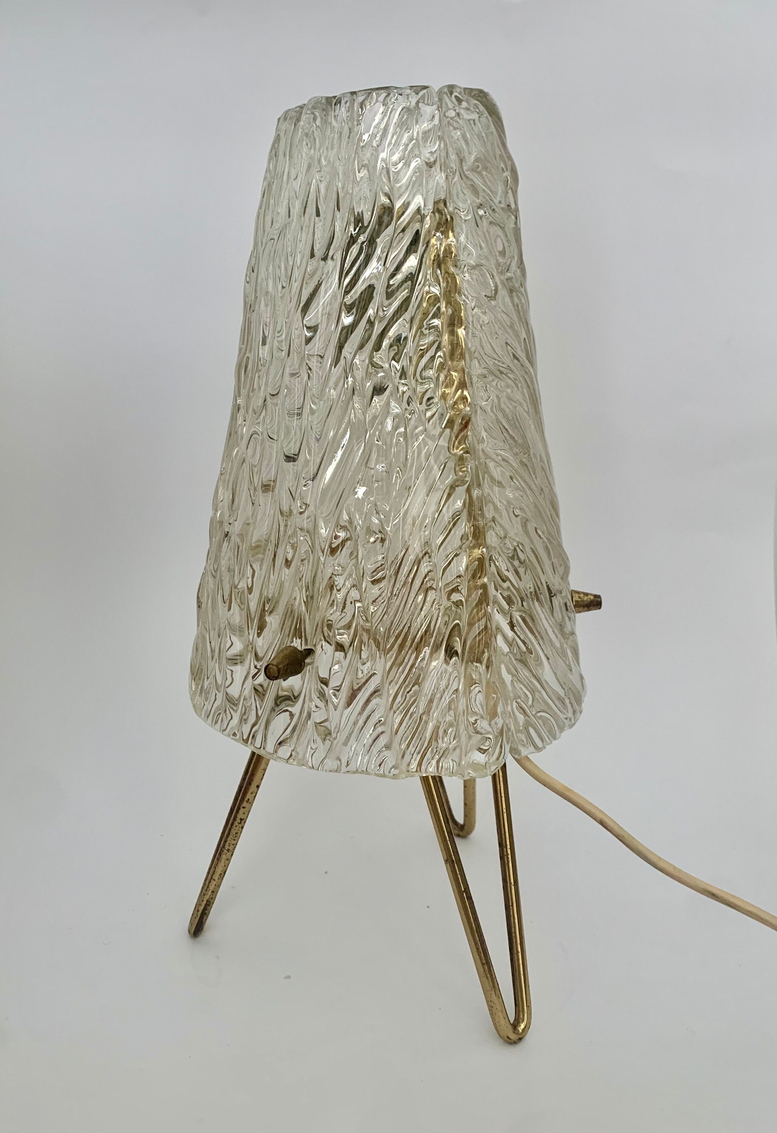 Ice Glass Table Lamp by J.T. Kalmar, Austria