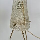 Lampe de table en verre glacé par J.T. Kalmar, Autriche