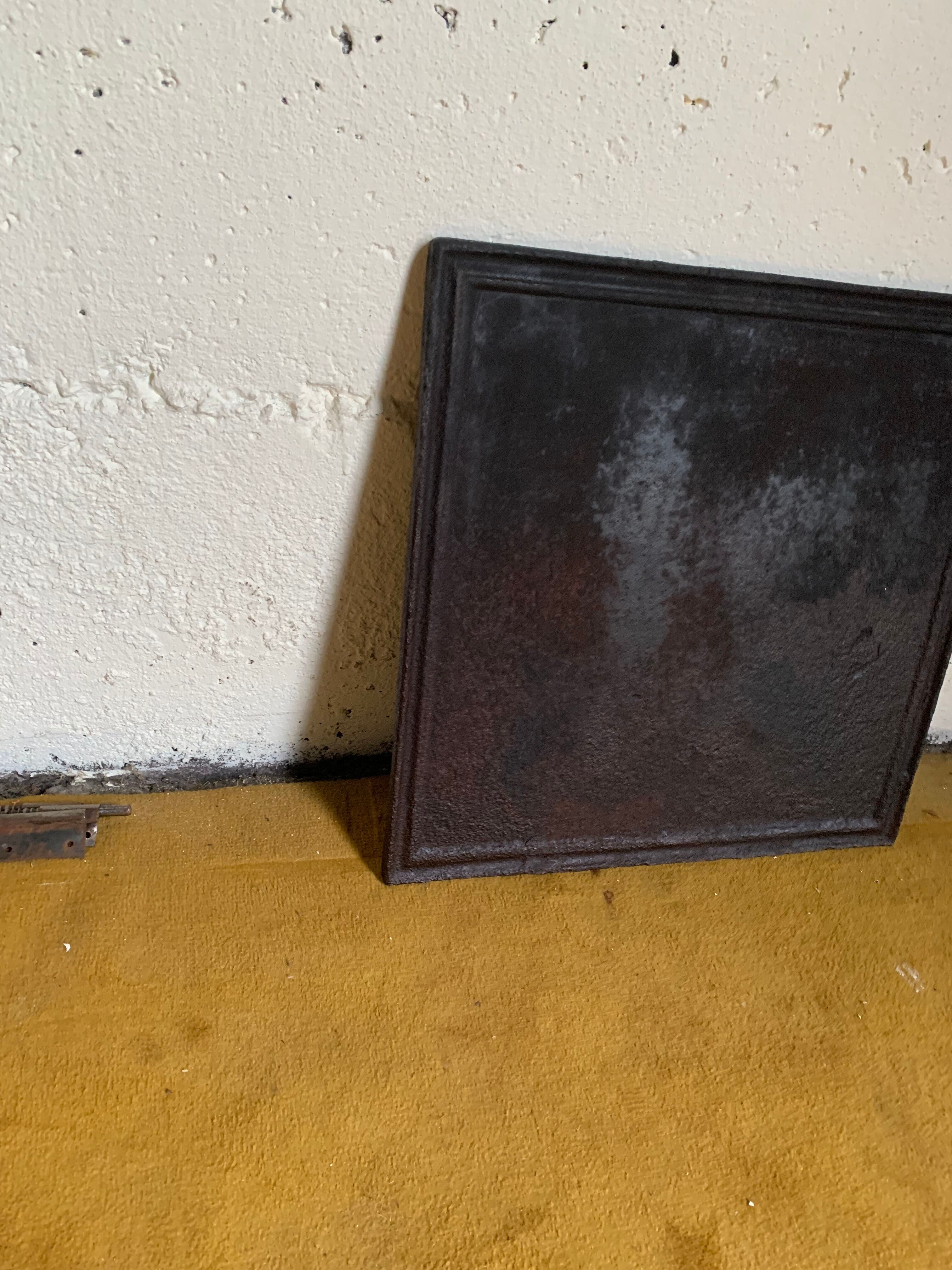 Cast iron fireplace plate neutral