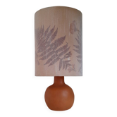Vintage terracotta lamp - Lampshade with dried flowers and ferns