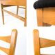 Lot de 6 chaises vintage bois assise tissu, style Mid-Century scandinave
