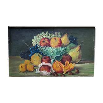 Tableau hsp "nature morte aux fruits" signée leyval début xx°