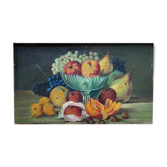 Hsp painting "still life with fruit" signed leyval early xx°