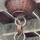 Pair of rattan ceiling lights