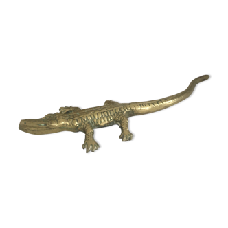Crocodile animal brass press paper statuette old vintage deco