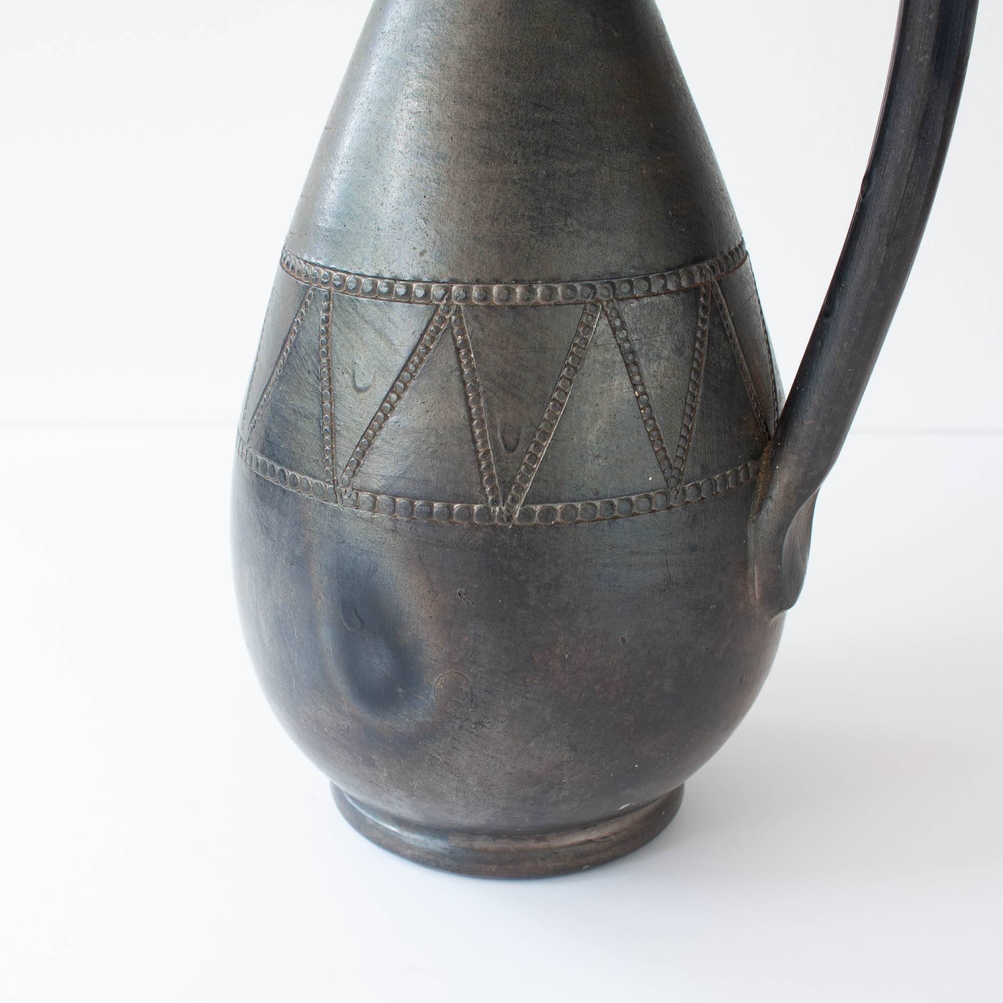 Vintage Handmade Black Pottery Vase from Bisalhaes, 1960's