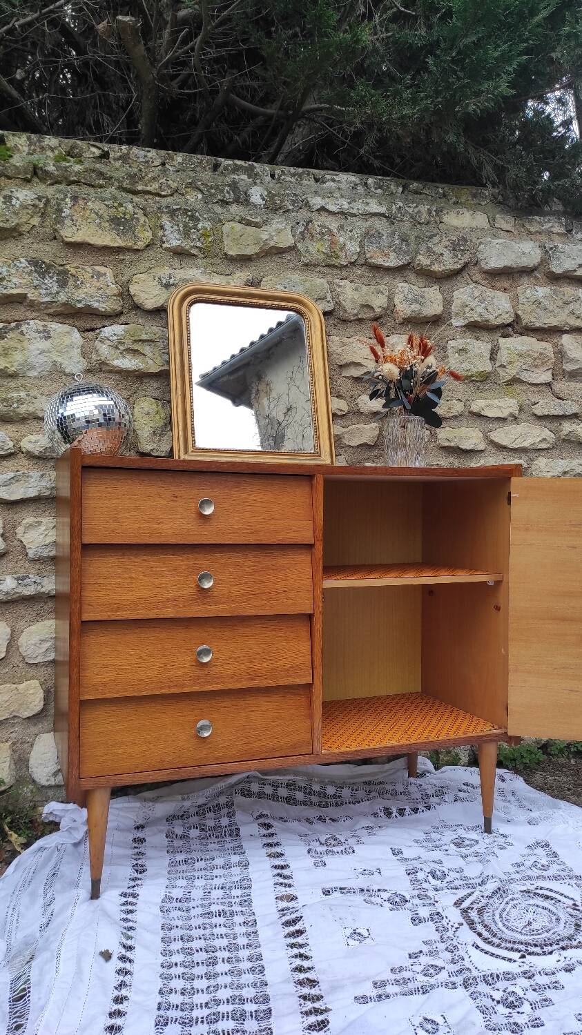 Seventies asymmetrical chest of drawers