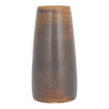 Petit vase de collection scandinave moderne en grès chocolat du milieu du siècle par Gunnar Borg