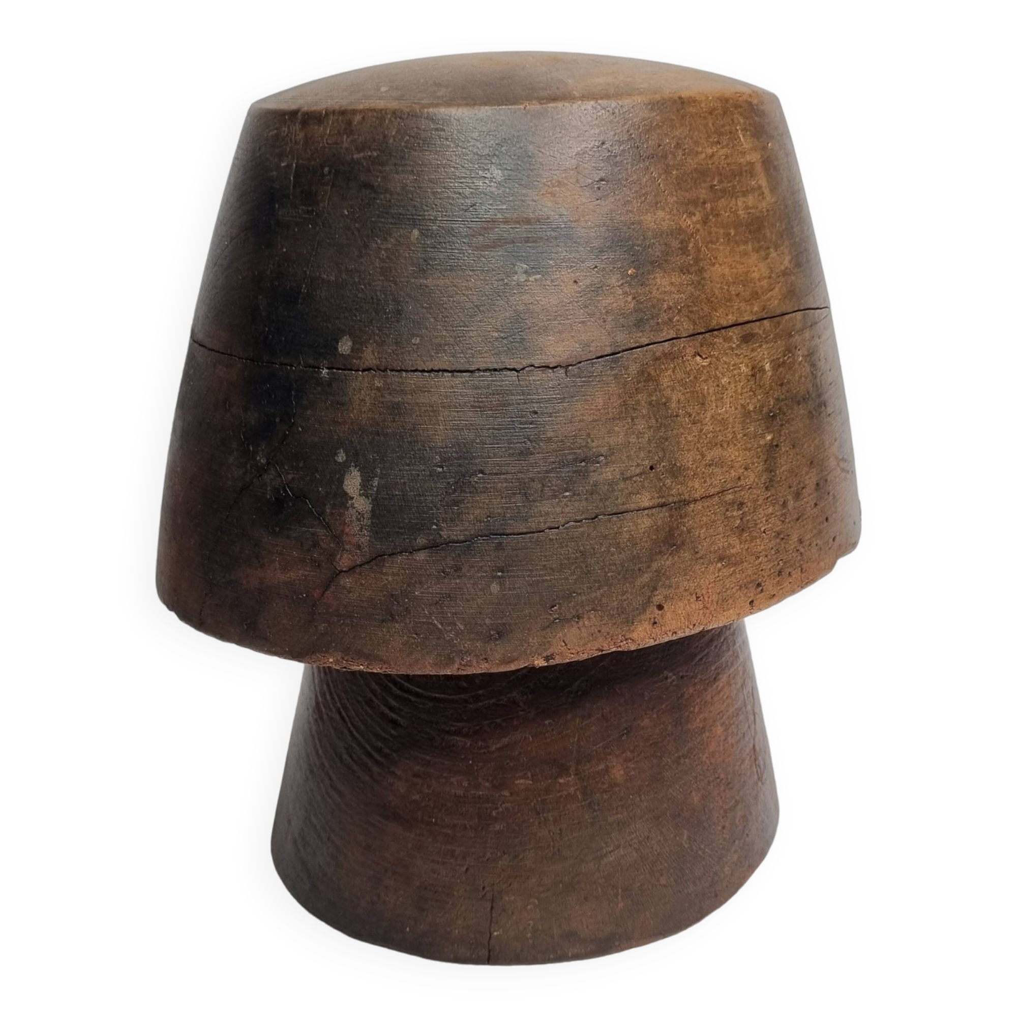 Hat form on solid wood stand, 1900s period