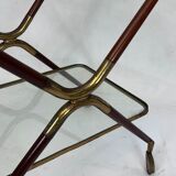 Mid-century brass and wood bar cart, Italy 1950s