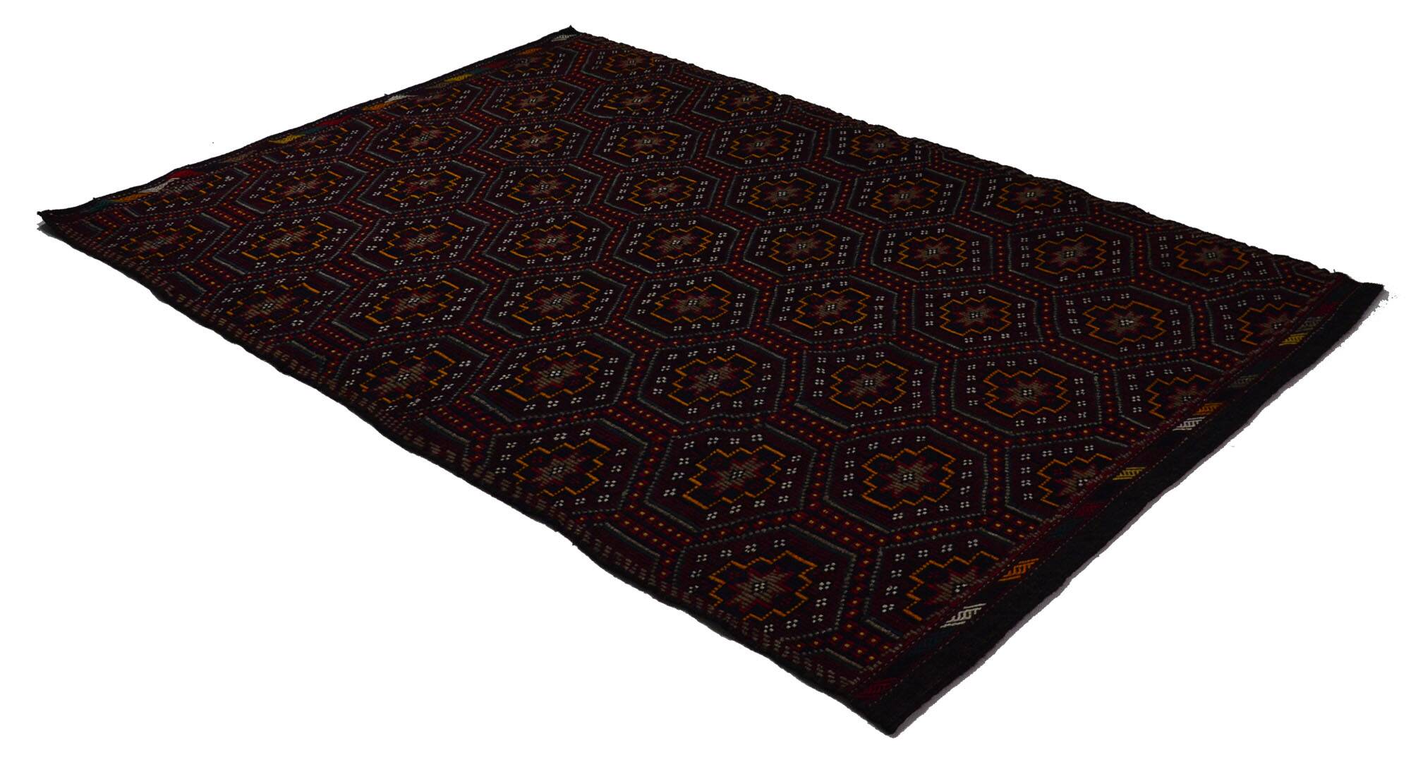 Area kilim rug ,vintage wool turkish handknotted kilim, 283 cmx 192 cm rug