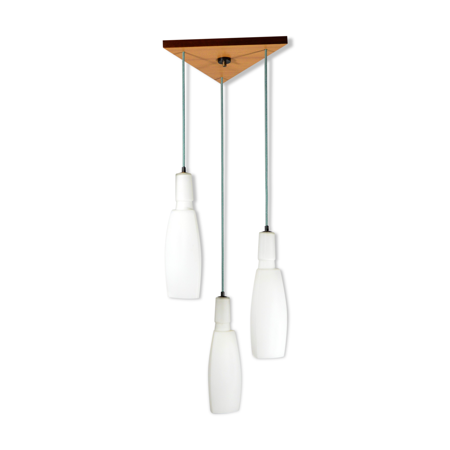Vintage italian chandelier with 3 glass pendants, 1960s
