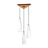Vintage italian chandelier with 3 glass pendants, 1960s