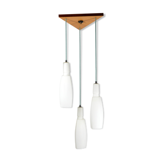 Vintage italian chandelier with 3 glass pendants, 1960s
