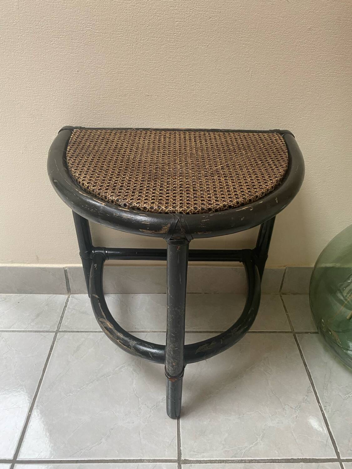 Vintage rattan side table or bedside table