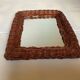 Miroir rectangulaire en osier verni