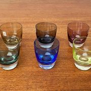 Coloured Space Age shot glasses by Gral, mid-century German, 1960s, set of 5.