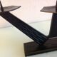 Three-star brutalist chandelier in black metal / vintage 60s-70s