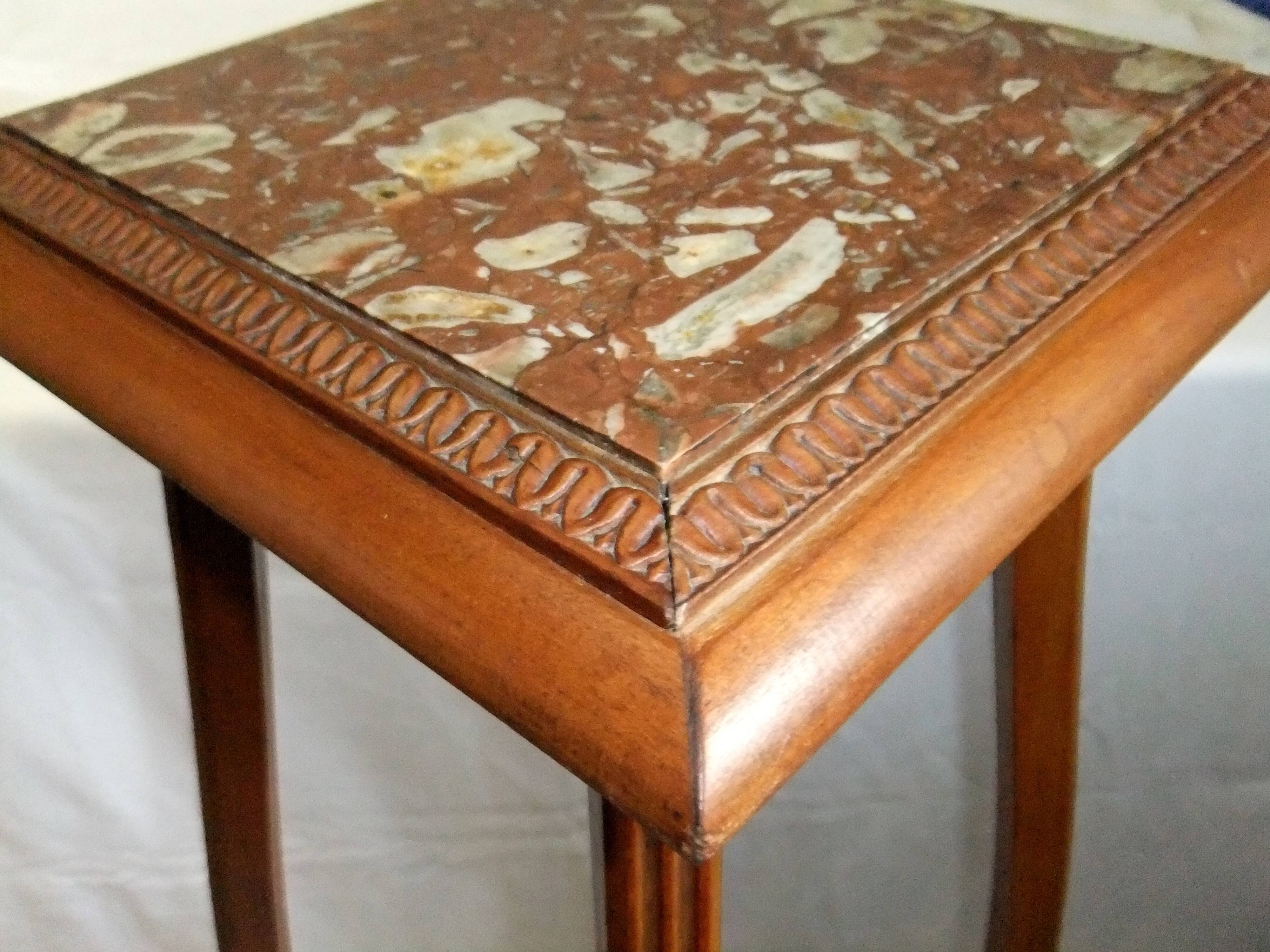 Wooden side table, pedestal console, 110 cm, plant stand, statue, sculpture