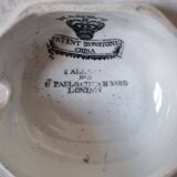 Antique Masons Sauce Boat with Lid English Porcelain Chinoiserie F