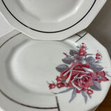 Set of 10 Art Deco porcelain dessert plates