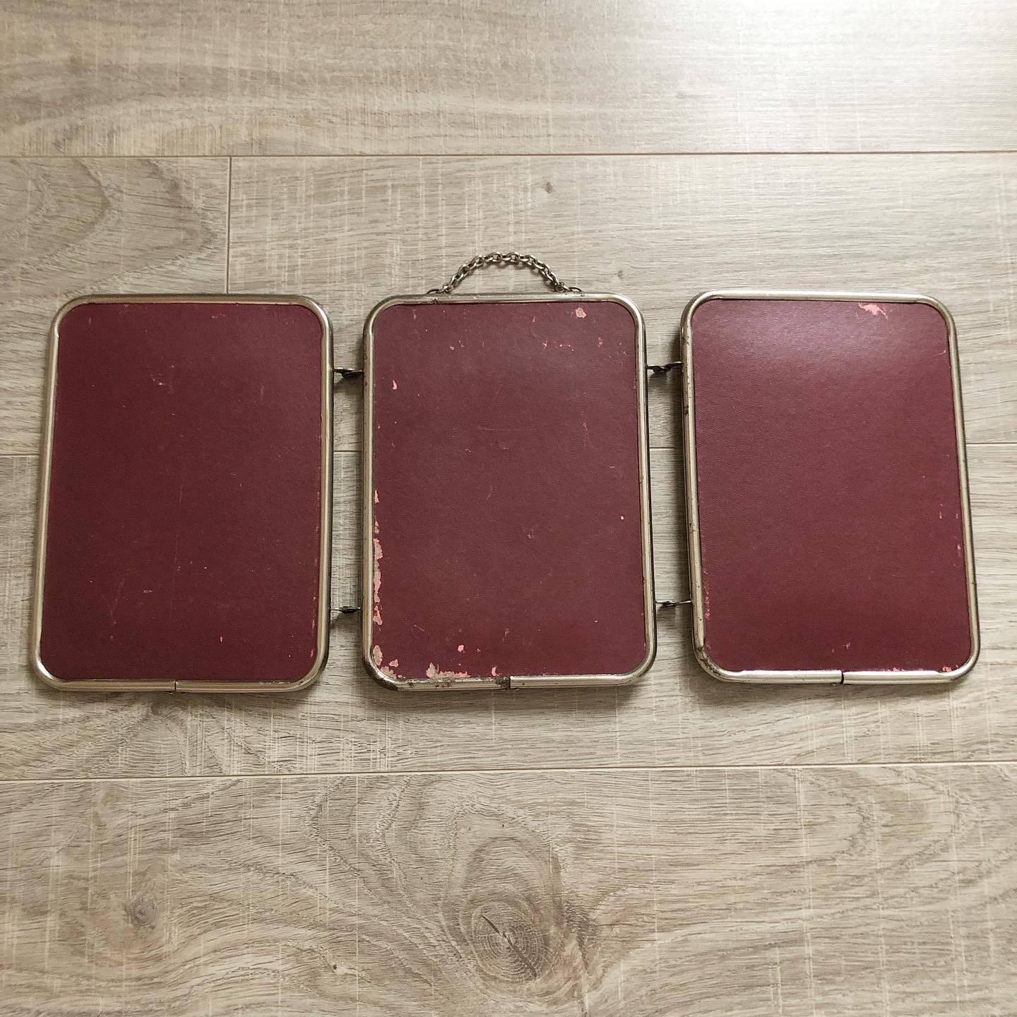 Vintage Triptych Barber Mirror