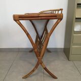 Bureau d'appoint rotin & cuir