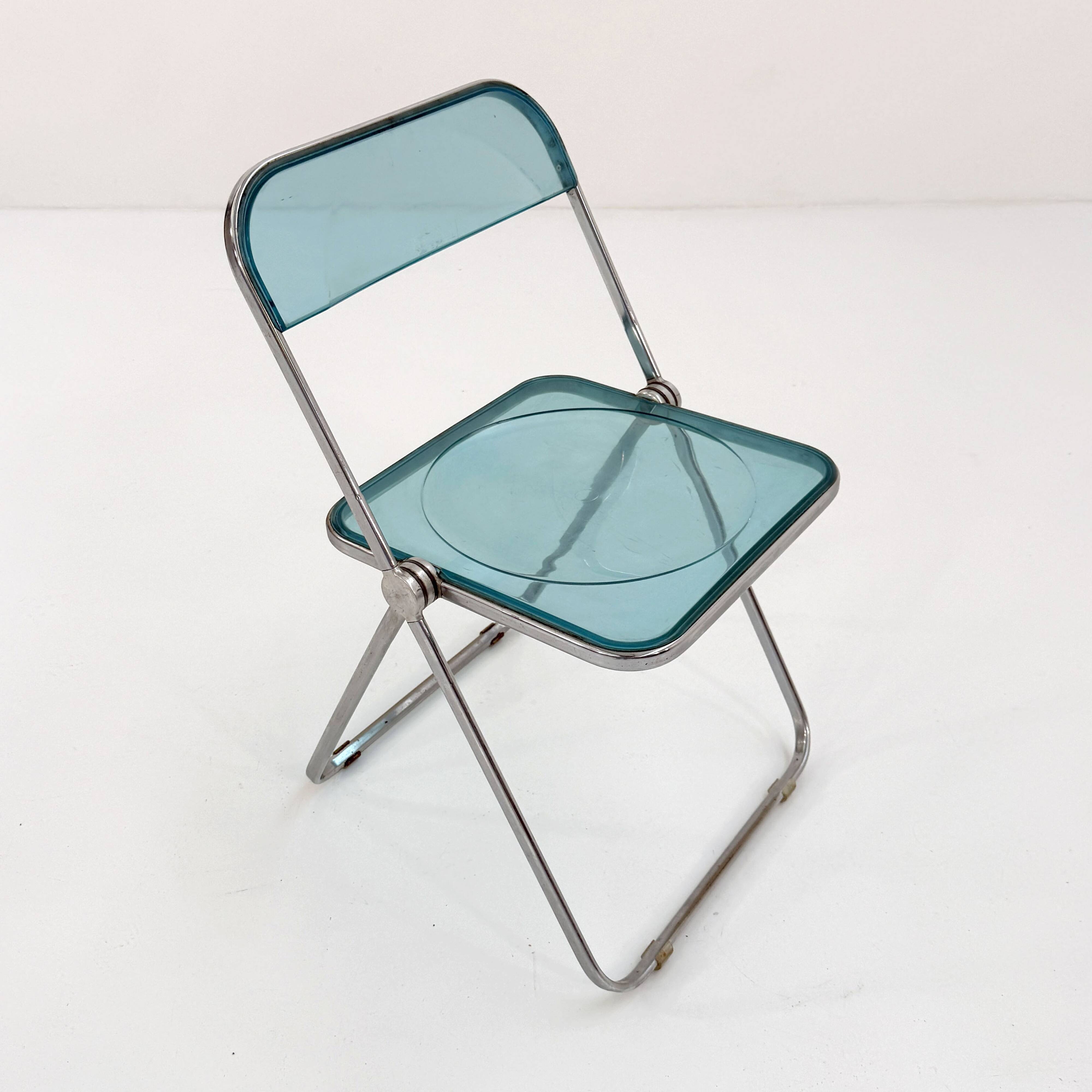 Blue Plia Chair by Giancarlo Piretti for Castelli, 1960