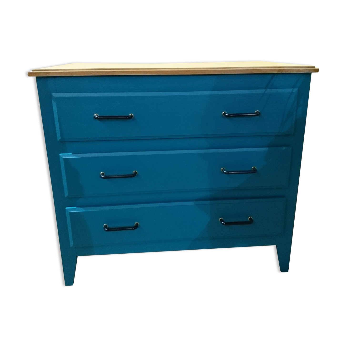 Dresser vintage light oak and blue duck