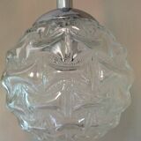 Suspension cascade with five globes and chrome metal / vintag years 60-70