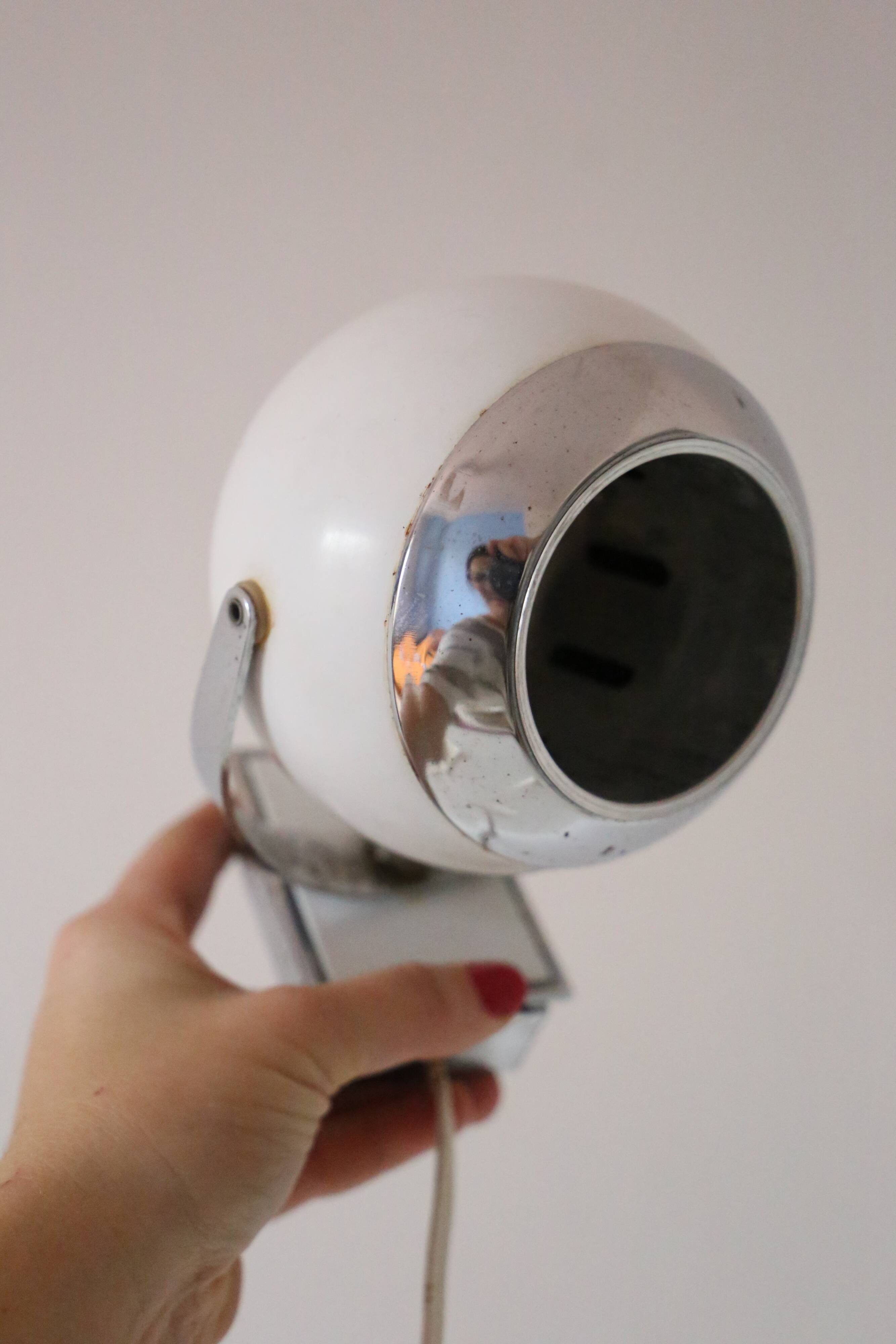 Eyes ball wall lamp, white, vintage 70s